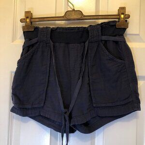 Splendid 100% Cotton Tie Elastic Waist Shorts Navy Size S EUC CLOSET CLEAR-OUT!